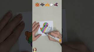 Fantasminha Halloween #shorts  #infantil #art #satisfyingcolouring #ytshorts
