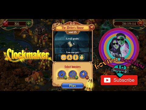 Clockmaker - Match 3 Mystery Game - The Writer's House - Level 121 - 125 - Gameplay
