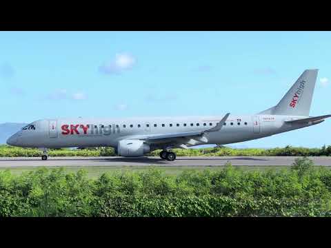 Sky high E190 TakeOff In Anguilla