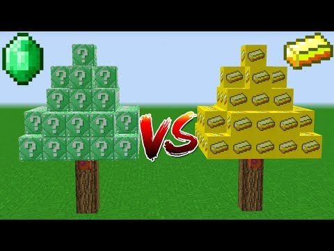 ZÜMRÜT AĞAÇ VS ALTIN AĞAÇ ŞANS BLOKLARI! 😱 - Minecraft