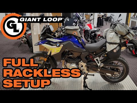 Full Motorcycle Camping Soft Luggage Setup Without Pannier Racks on a BMW F 750 GS