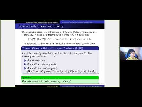 #63: Miguel Berasategui- Bidemocratic bases and their connections with other greedy-type bases