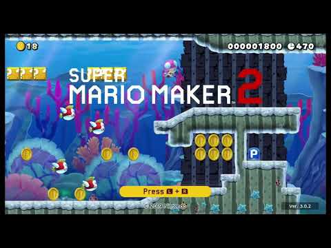 Super Mario Maker 2 - Title Screen "SMBU - Underwater" with 459s