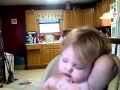Sleepy Gavin Trying To Eat Lunch