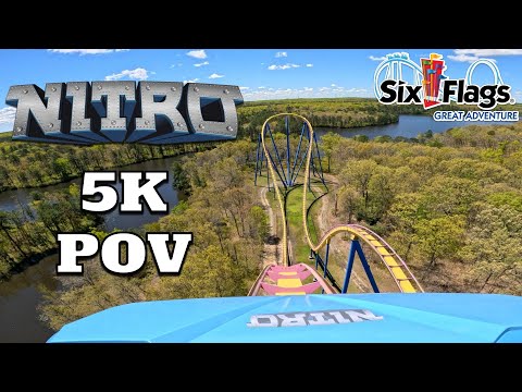 Nitro Front Row POV [5K] | Six Flags Great Adventure 2023