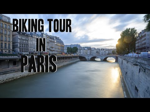 BIKING TOUR in Paris 4K -VIRTUAL CYCLE RIDE  Real Sound of City-Palais de Justice de Paris,Louvre