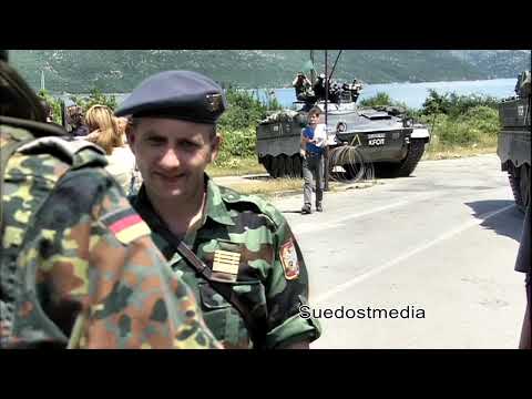 Balkan History: Nato enters Kosovo - German troops and Serbian withdrawal at Morina Border 1999