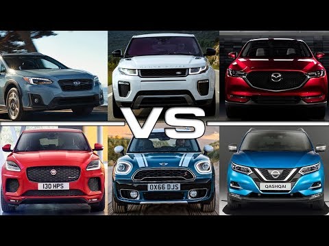 Subaru Crosstrek vs Range Rover Evoque vs Mazda CX-5 vs Jaguar E-Pace vs Mini Countryman vs Qashqai