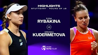 Теннис Elena Rybakina vs. Veronika Kudermetova | 2024 Stuttgart Round of 16 | WTA Match Highlights