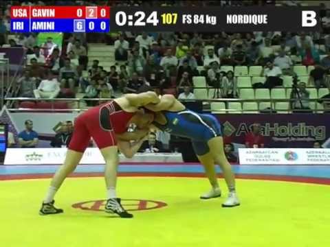 Ehsan Amini (Iran) vs Keith Gavin (USA)  84kg 2012 Freestyle World Cup