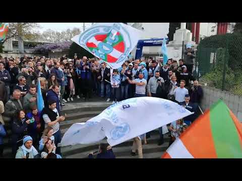 112e derby Bayonne Biarritz : l'arrivée des joueurs de l'Aviron Bayonnais au stade Jean-Dauger