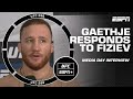 Justin Gaethje's RESPONSE to Rafael Fiziev at UFC 286 Media Day ?? | ESPN MMA