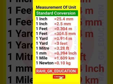 🤔Measurement of Unit 🌷Standard Conversion 📚 feet to mm 👌Inch to mm #trending #viral #gk #short