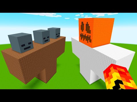 Minecraft Giant Battle: Wither vs Iron Golem!