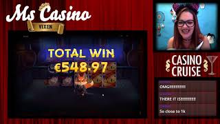 906 EUR MEGA WIN on Flaming Fox on Casino Cruise! 18+
