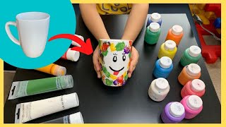 Painting On Mugs With Acrylic Paint | Decorate Mugs and Pots | DIY Customized Mug For Kids