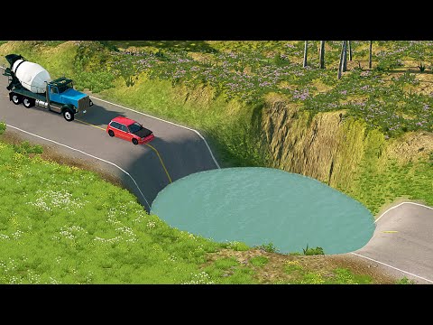 Mobil vs Giant Pit #2 - BeamNG Drive