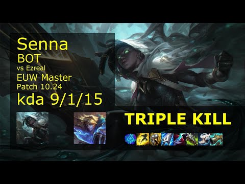 Senna ADC vs Ezreal - EUW Master 9/1/15 Patch 10.24 Gameplay