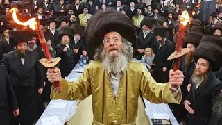 ר׳ מיילך רקד עם לפידי אש: תיעוד מיוחד מהזיץ הכנה לשביעי של פסח בראשות המשפיע ר׳ אלימלך בידרמן