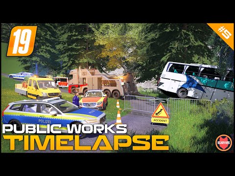 🇦🇹 Bus Crashed On A Twisty Road - Car Accident - Public Works ⭐ FS19 Walchen TP