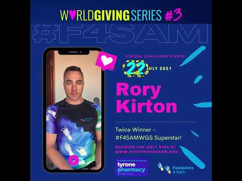  Rory Kirton, Twice Winner of The Footprints 4 Sam World Giving Series - #F4SAMWGS. Why he does this!