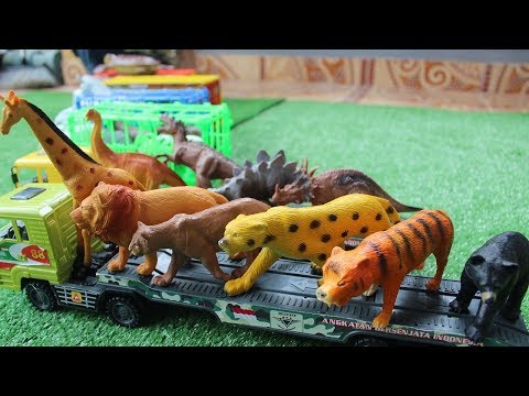 Mainan Mobil Truk - Belajar Nama dan Suara Binatang serta Dinosaurus dalam Bahasa Inggris