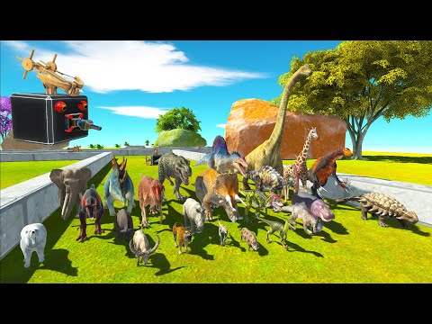 SPEED CHAMPIONS RACE TO DESTROY BOSS BALLISTA OF ALL DINOSAURS  - Animal Revolt Battle Simulator