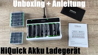 HiQuick Akku Ladegerät für Mignon AA, Micro AAA NI-MH/NI-CD Akkus Unboxing und Anleitung