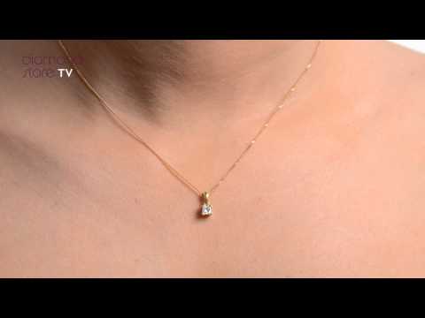 FR25 47A - 18K Gold Princess Cut 0.25ct Diamond Pendant