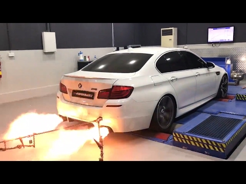Crazy BMW M5 F10 Akrapovic Fire Breather From Hell !! - PP-Performance LOUD