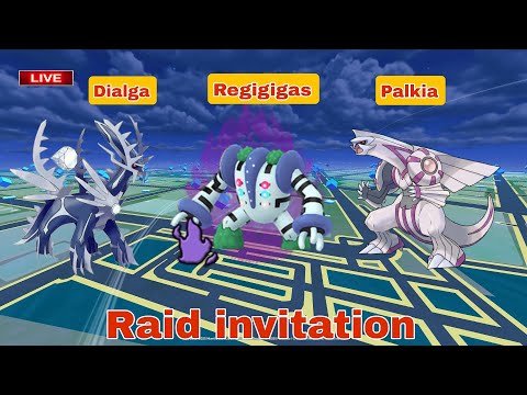 🔴Live shadow Regigigas ,Dialga & Palkia Raid  invitation by  #raj4t5   in  #pokemon go