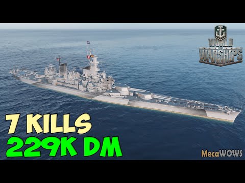 World of WarShips | Georgia | 7 KILLS | 229K Damage - Replay Gameplay 4K 60 fps
