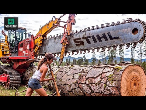 WOOD CUTTING TECH THEN & NOW  Extreme Fastest Big Chainsaws  Heavy Machinery #2