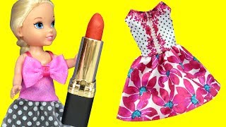 Dress up ! Elsa & Anna toddlers - Dresses - Lipstick - Painting nails - Clothes - Puppy