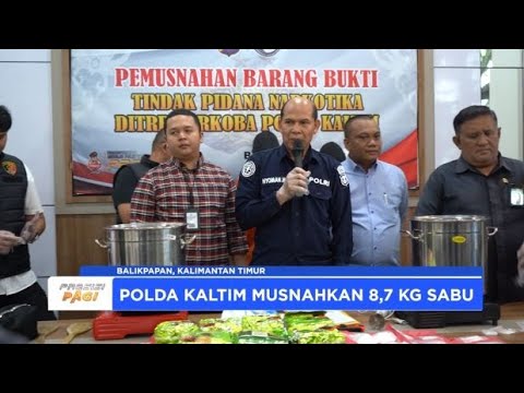 POLDA KALIMANTAN TIMUR PEMUSNAHAN BARBUK 8,7 KG SABU