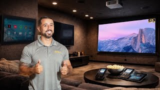 Completed Mediaroom Full Breakdown | 133” 4K Projector, 65” TV, 7.1 Surround Sound & More 