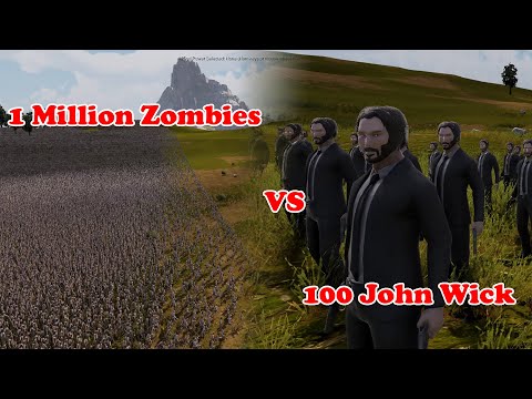 UEBS2 - 100 John Wick VS  1M Zombies - Ultimate Epic Battle Simulator 2