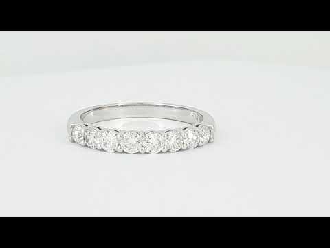 A video of Natural Gold Ring with Row of 8 Diamonds Total 0.80 Carat