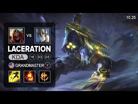 Laceration Zed Mid vs Galio - NA Grandmaster Patch 10.25