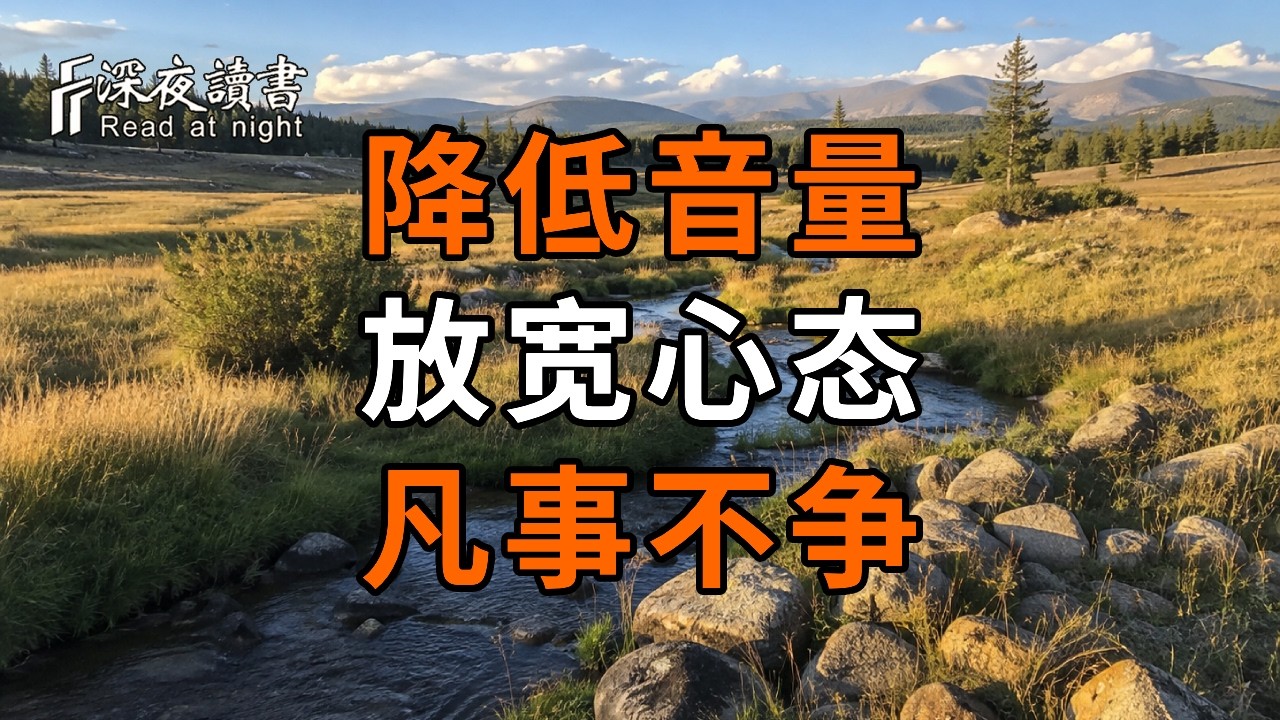 人老了，最好的养生不是吃补品，而是降低音量、放宽心态、凡事不争【深夜讀書】#人生感悟 #正能量 #情