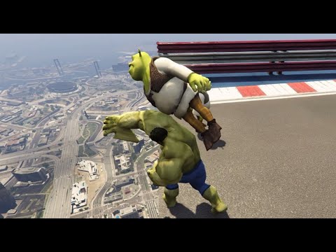 GTA 5 HULK vs SHREK | Ragdolls #15 (Funny Moments/Euphoria Physics)
