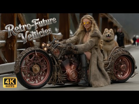 BRASS STREETS OF EUROPE (Part 17 of Series) Retro Future Steampunk Vehicles AI Art 4K