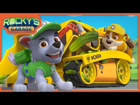 Rubble's Treads & More！- 洛奇的車庫 - 小貓總動員合集 - 兒童卡通 (Rubble's Treads & More! - Rocky's Garage - PAW Patrol Compilation - Cartoons for Kids)