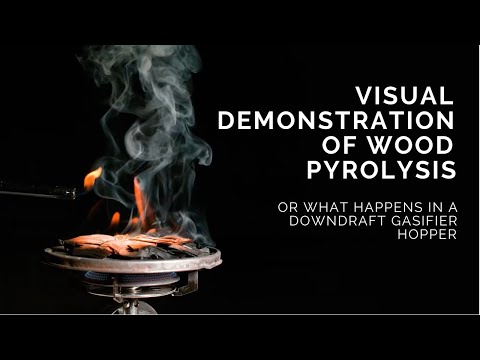 Visual demonstration of wood pyrolysis or what happens in a downdraft gasifier hopper