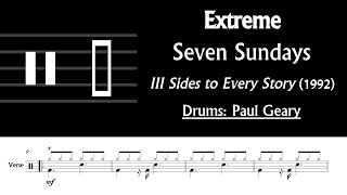 Extreme - Seven Sundays: Drum Sheet Music Transcription