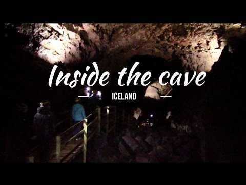 Iceland - Inside a natural lava cave -