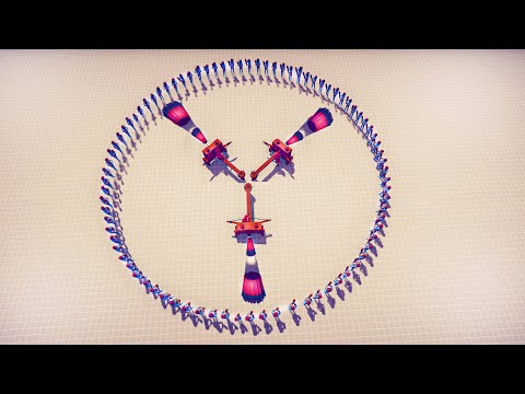 3x EVERY GOD SURROUNDED BY 100x CLUBBER - Totally Accurate Battle Simulator TABS