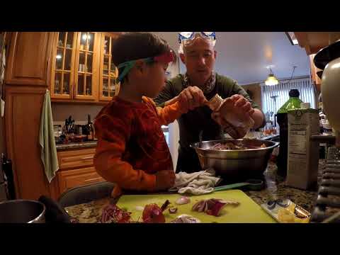 Ottolenghi's Sumac and Za'atar roasted chicken (Father/son cooking)