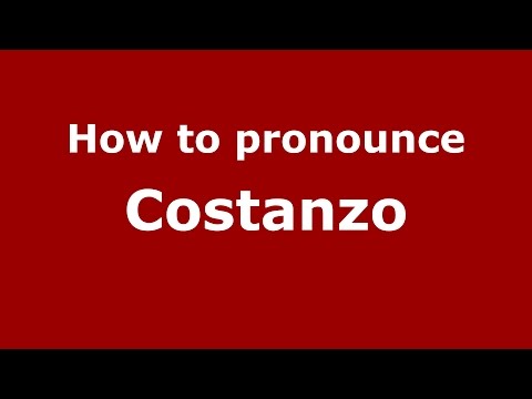 How to pronounce Costanzo (Spanish/Argentina) - PronounceNames.com