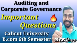 Auditing and Corporate Governance|Important Questions 🔥|Calicut University B.com 6th Semester 